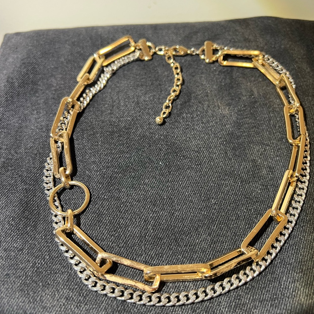 Gold and Silver Chain Necklace